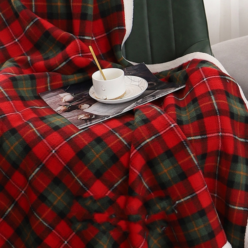 SHI Một Lớp Vintage Lưới Ném Chăn Giáng Sinh Ngủ Chăn Chất Liệu Polyester