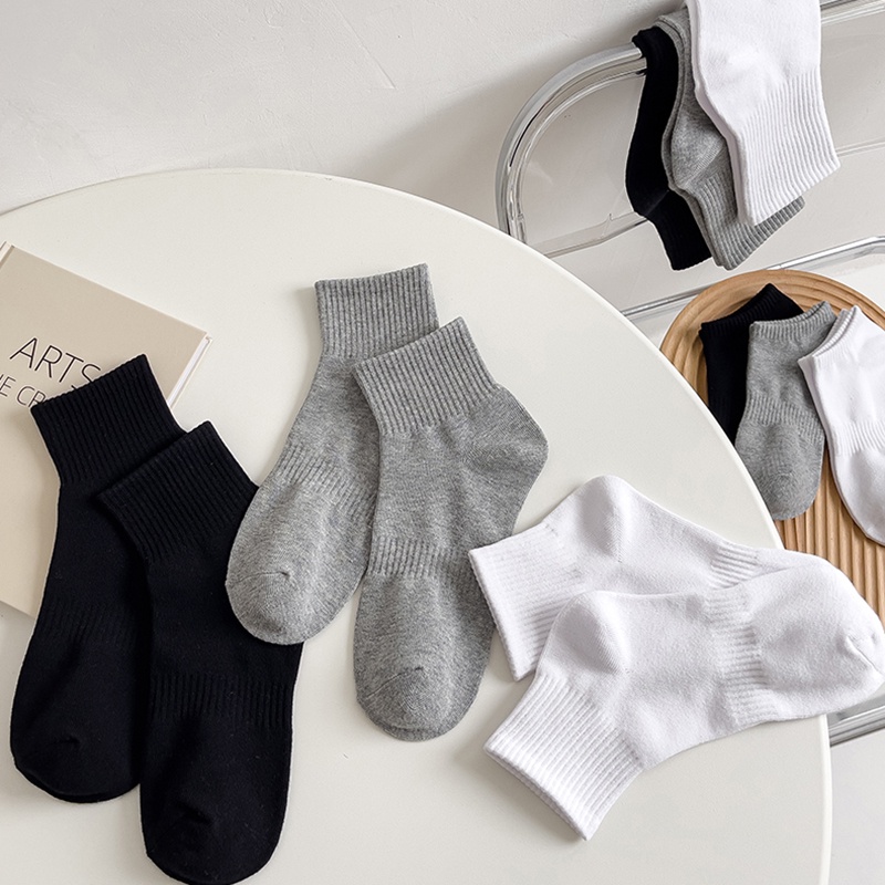 Tất vớ nam nữ chất liệu vải Hàn co giãn 4 chiều màu trơn phong cách đơn giản