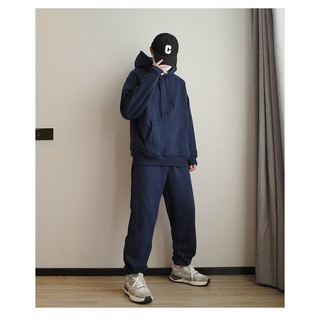 Set Hoodie Trơn Phối Mũ Trùm Đầu Nỉ 2 Lớp Mũ Phong Cách Đơn Giản Lịch Sự, Set Nỉ Mùa Đông Mã MT34