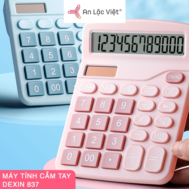 [TOP BÁN CHẠY] Máy tính cầm tay Dexin 837 với 4 màu sắc rất cute, sử dụng đồng thời Pin và năng lượng mặt trời