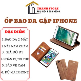 Ốp lưng bao da nắp gập cho IPHONE 6 6S 6SPLUS 7 7PLUS 8PLUS X XR ...