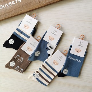 Set 10 Đôi Tất Cổ Cao Cotton Trẻ Em Hình Gấu Panda Ngộ Nghĩnh...