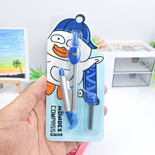 Compa Chì Bấm  MONDEZ, Compa Bút Chì Kim Có Kèm Lõi Thay Thiết Kế Tiện Lợi, An Toàn Cho Bé Vẽ Hình M17012