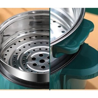 Nồi lẩu điện kèm xửng hấp inox, 28cm có núm xoay 3 nấc nhiệt, công suất 1000W