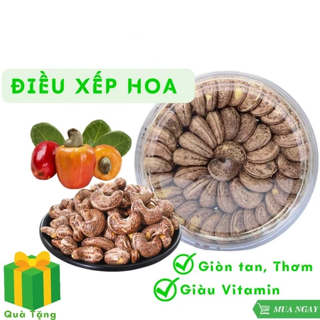 500g hạt điều xếp hoa hàng xuất khẩu ngon từng hạt
