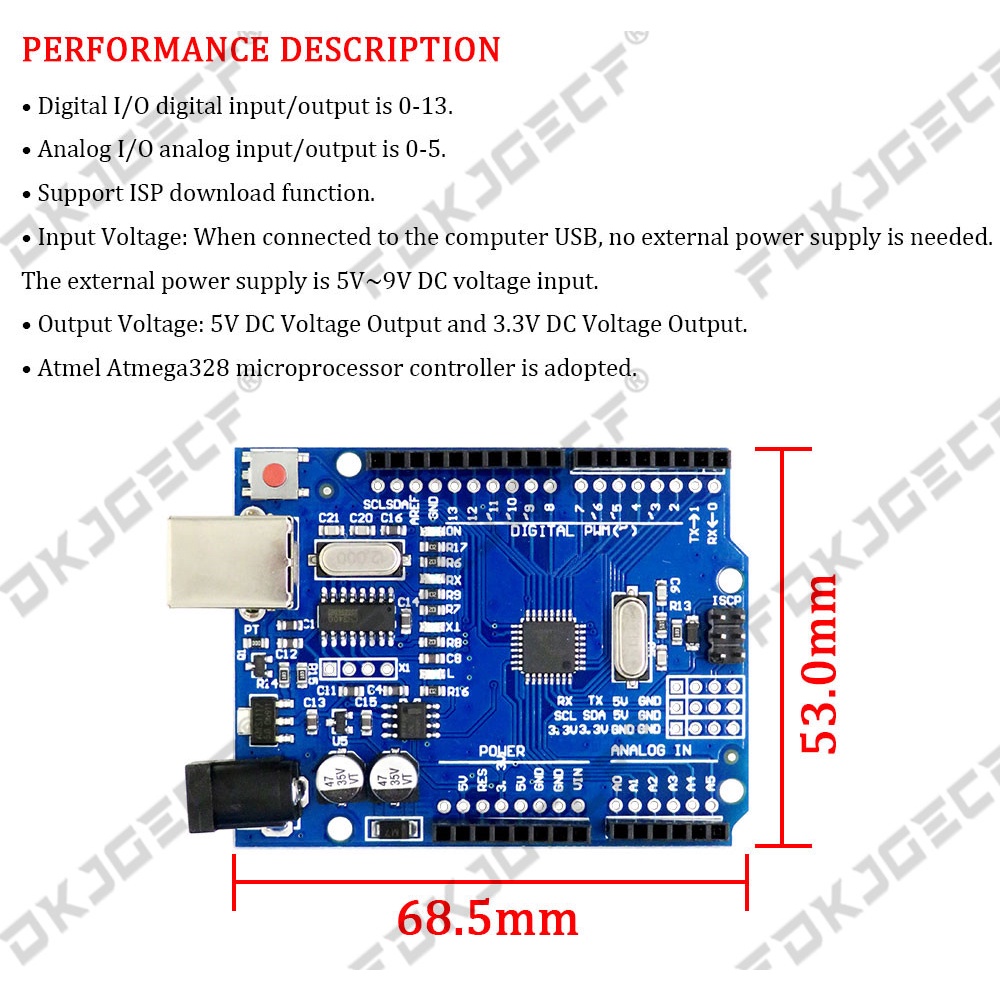 Chip Phát Triển UNO R3 Chính Thức ATMEGA16U2 + MEGA328P Chip Cho ...