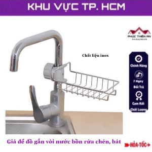 1. Giá để đồ gắn vòi nước bồn rửa chén, bát chất liệu inox - đa năng, tiện dụng