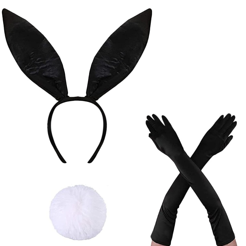 YOIOIOI Thỏ Băng Đô Trang Phục Thỏ Phục Sinh Bộ Trang Phục Đầu Đuôi Cổ Găng Tay Bowtie Còng Tutu Bunny Cosplay Costu