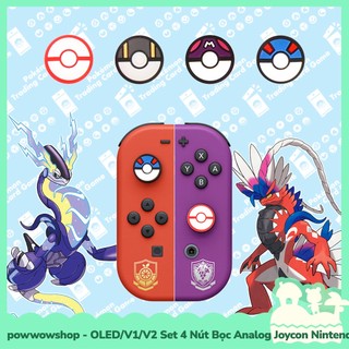 [Sẵn VN - Hỏa Tốc] Oled/V1/V2/Lite Set 4 Nút Bọc Analog Joycon Cho Máy Game Cầm Tay Nintendo Switch Mẫu Pok Scarlet & Vi