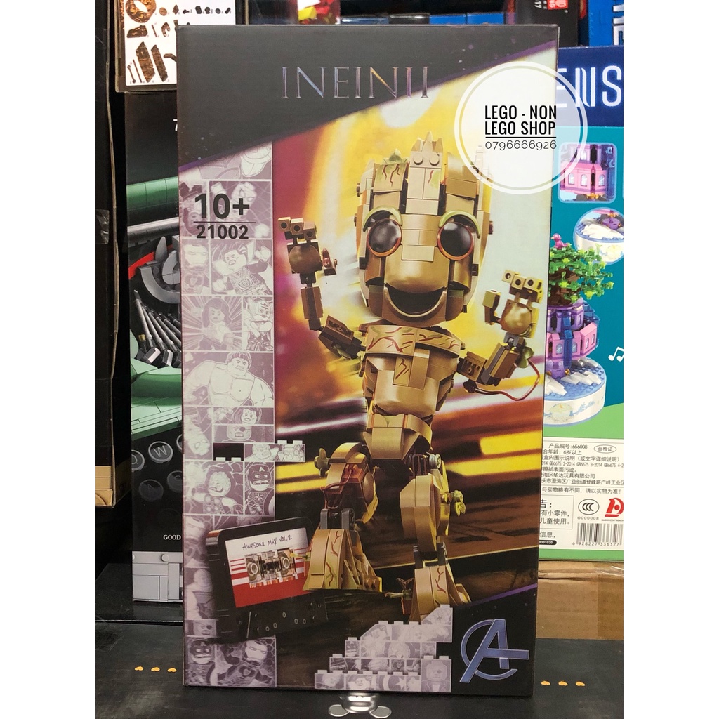 Leji 21002 ( Lắp Ghép I Am Groot Siêu Anh Hùng Marvel 475 Mảnh