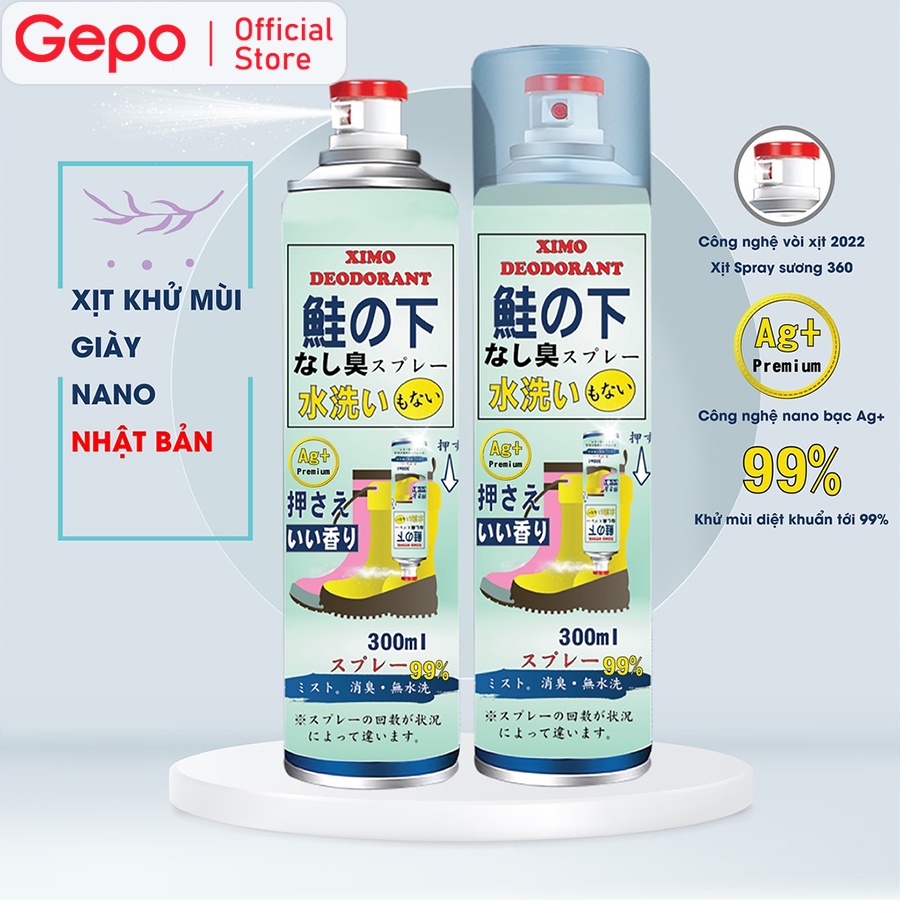 Ảnh Bình xịt khử mùi hôi chân và làm sạch mùi giày loại bỏ vi khuẩn, ngăn mồ hôi công nghệ bạc AG+ Ximo 300ml 1