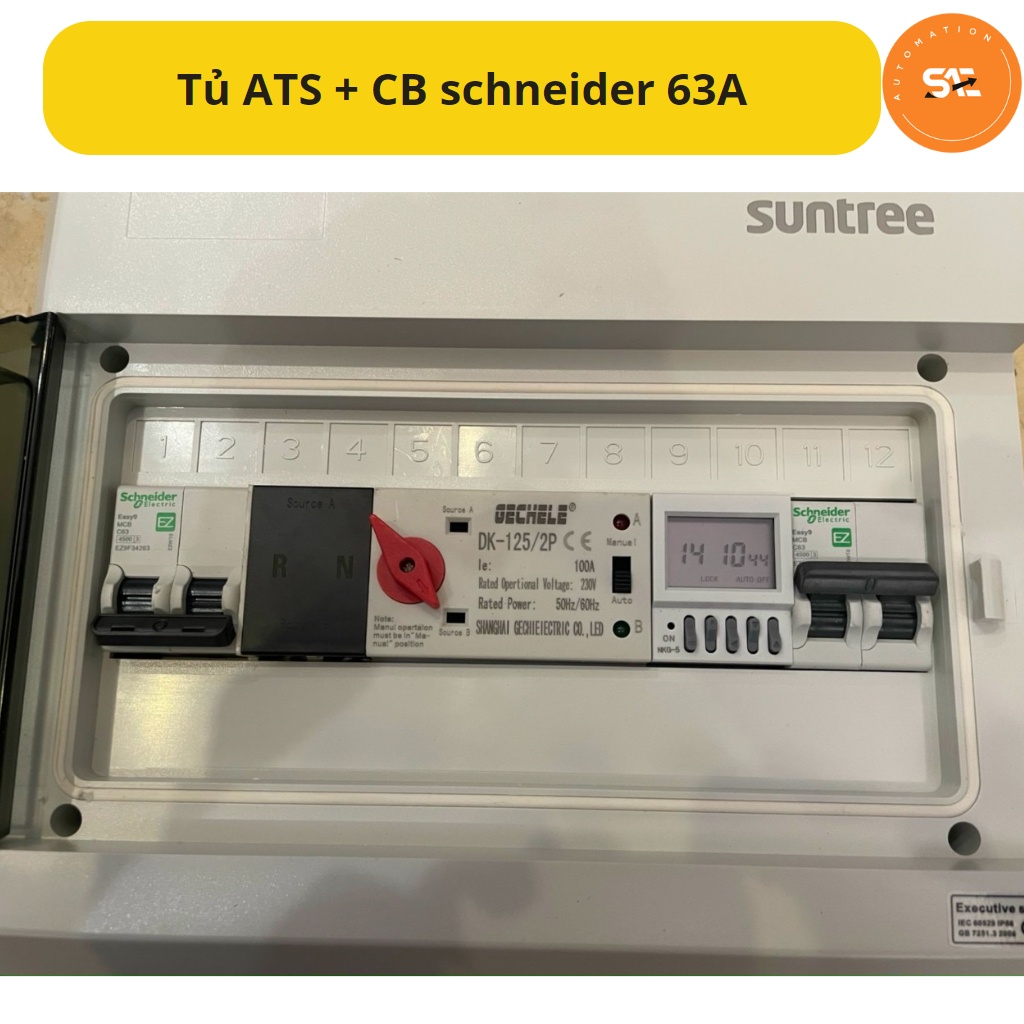 Tủ ATS 2P-100A kèm aptomat schneider Easy9 63A | Shopee Việt Nam