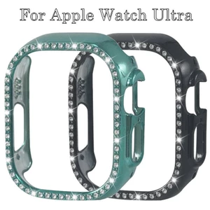 Ốp Bảo Vệ Kim Cương Cho Apple Watch Cover PC Mạ Vỏ Cho Apple Watch Ultra 49mm Phụ Kiện