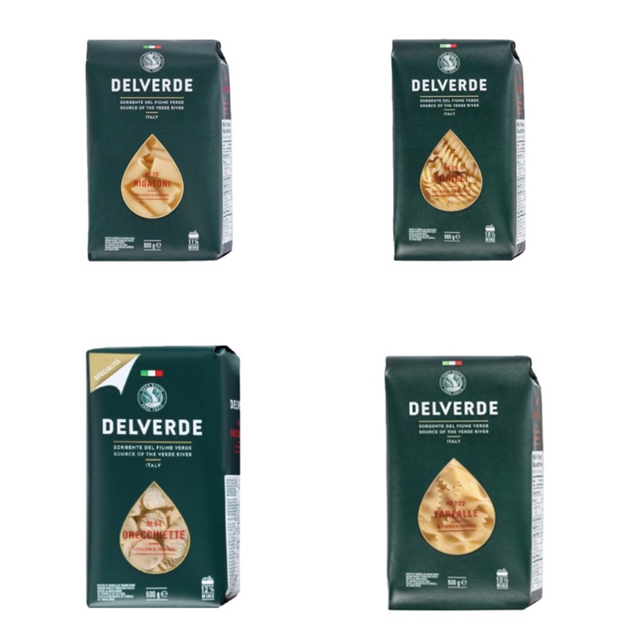 Nui Delverde (Farfalle,Orecchie,Fusilli,Rigatoni) -500g | Shopee Việt Nam