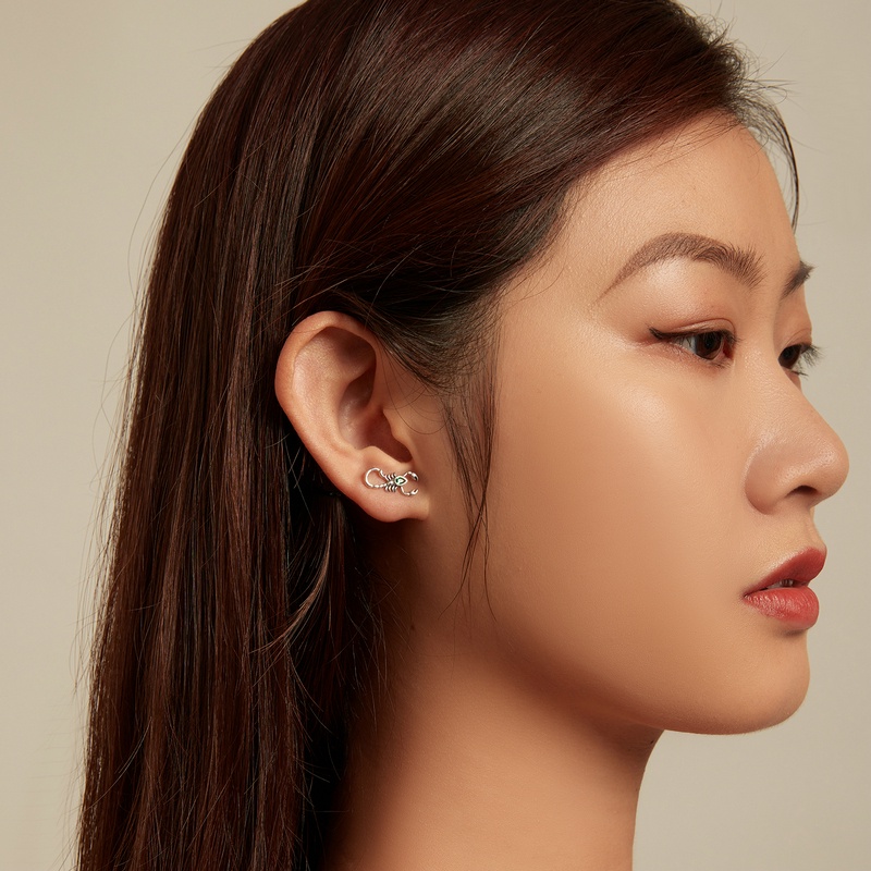 Bamoer Bông Tai bạc 925 Đính Đá zircon Xanh