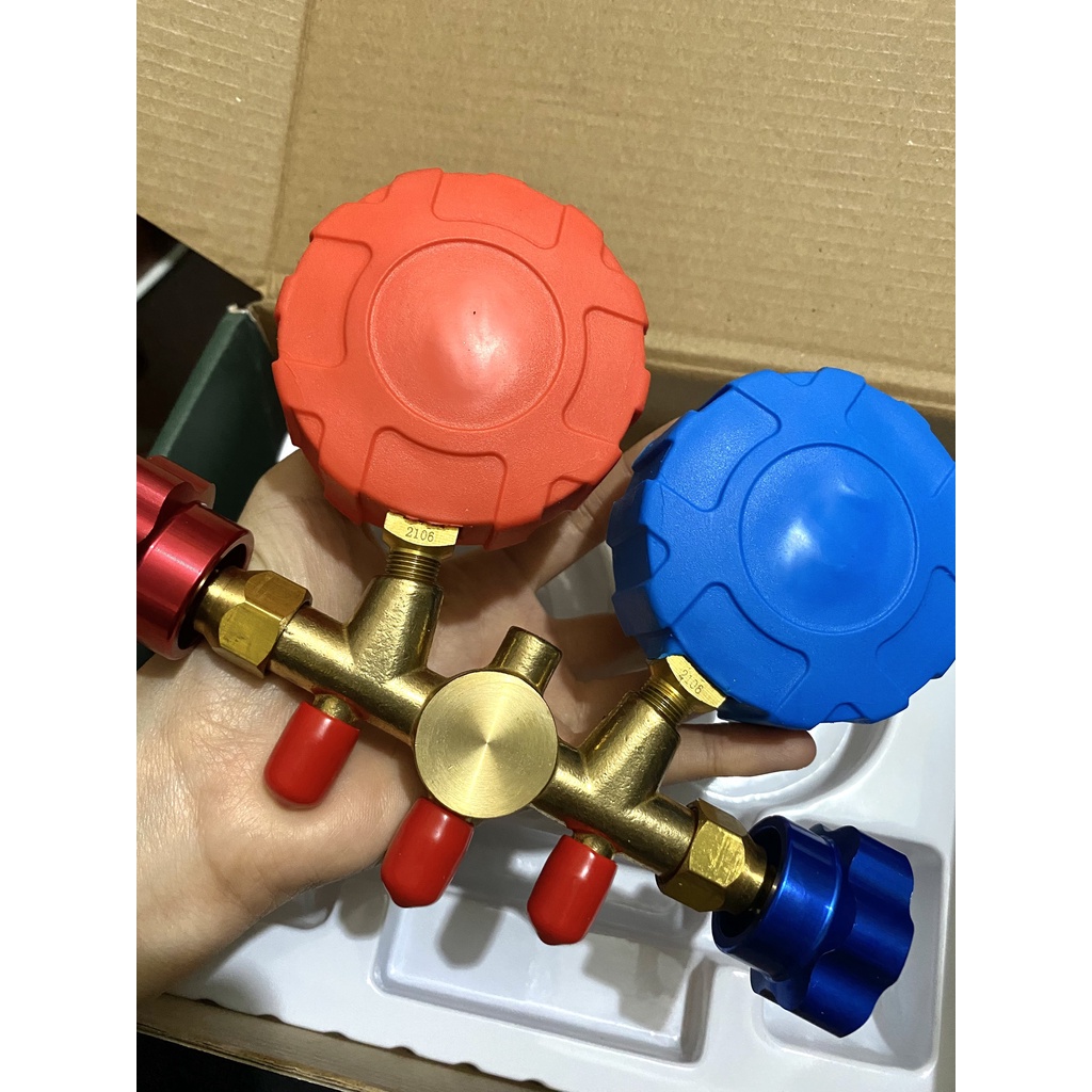 Đồng hồ đôi đo nạp gas Hongsen R22, R410 (có kèm dây)