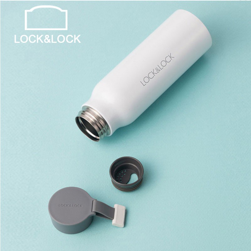 Bình giữ nhiệt LocknLock 500ml LHC4125 màu trắng , thép không gỉ, đáy chống trượt - K-MALL