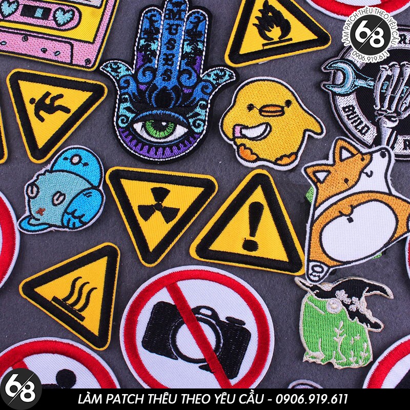 Sticker ủi nhiệt thêu logo đơn giản hình hoạt hình Hippie độc đáo ...