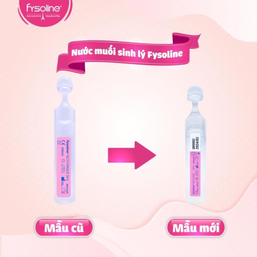 Fysoline hồng - Nước muối sinh lý Pháp - Vệ sinh mắt, mũi, miệng cho bé - Hộp 5 ống