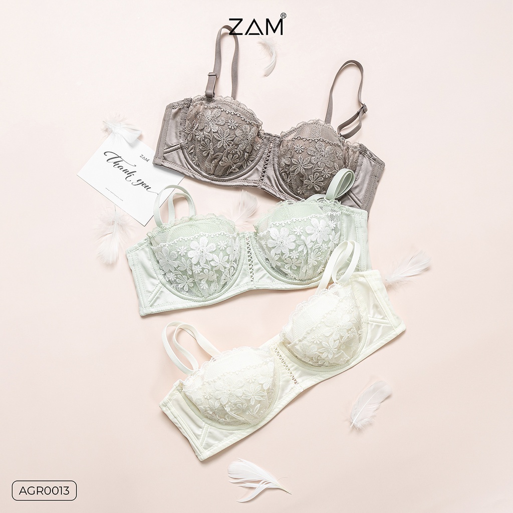 Áo lót ZAM Luxury – AKGR3011 – Áo balcony ren có gọng không đệm