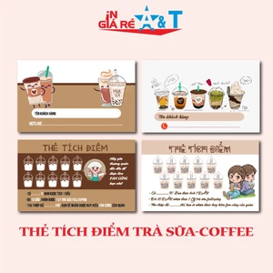 THẺ TÍCH ĐIỂM TRÀ SỮA - CARD TÍCH ĐIỂM COFFEE- PHIẾU TÍCH ĐIỂM