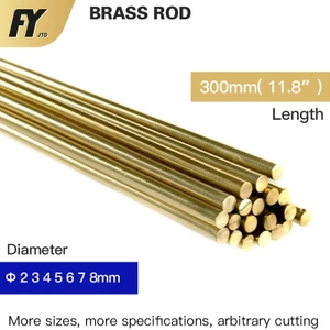 Thanh đồng FUYI Φ Đường kính 0,8-8mm Chiều dài 300mm Chất lượng cao Đồng thau thẳng Thanh rắn 0.8 1 1.2 1.5 2 2.5 3 4 5 6 7 8 mm