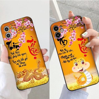 Ốp vuông iphone tết 12 con giáp chữ thư pháp Tài Lộc ốp bảo vệ camera đủ mã iphone 6 plus 7 plus x 11 12 13 14 pro