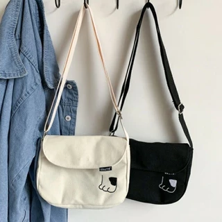 Túi tote giá rẻ vải canvas đeo chéo đi hoc unisex phong cách ulzzang Chân chú chó