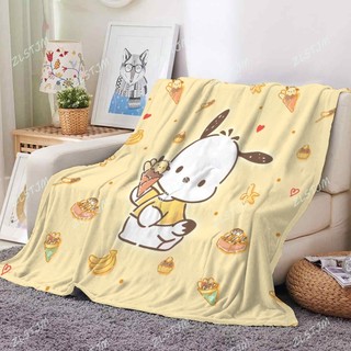 Pochacco Flannel Chăn Sanrio Hoạt Hình Dễ Thương Trẻ Em Thời Trang Mềm Mại Thoải Mái Ấm Giường Chăn Quà Tặng Sinh Nhật