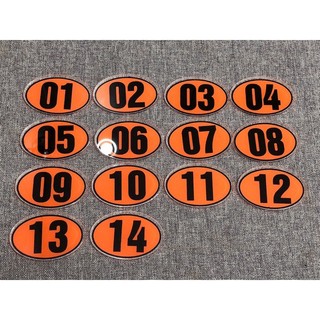 Combo 14 số bàn từ 01->14 (6x4cm)nền cam số đen siêu đẹp, siêu cute