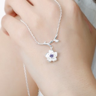 [FreeShip]Dây Chuyền Bạc Ý 925 Hoa Đào (SALE LỚN)