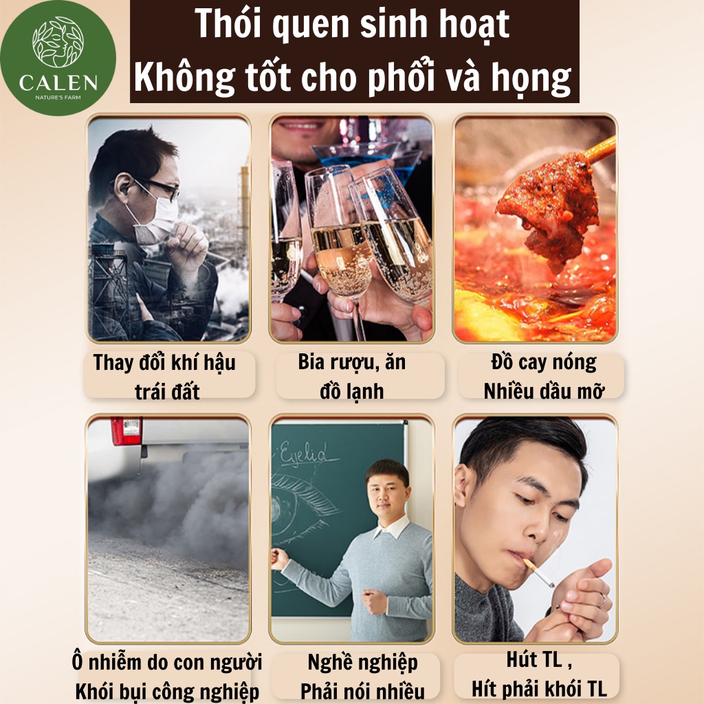 [Bổ phế phổi] Trà Thảo Mộc Giảm Ho Calen Nature's Farm Giảm Đau Rát Họng, Khàn Tiếng, Bổ Phổi bịch 30 gói lọc