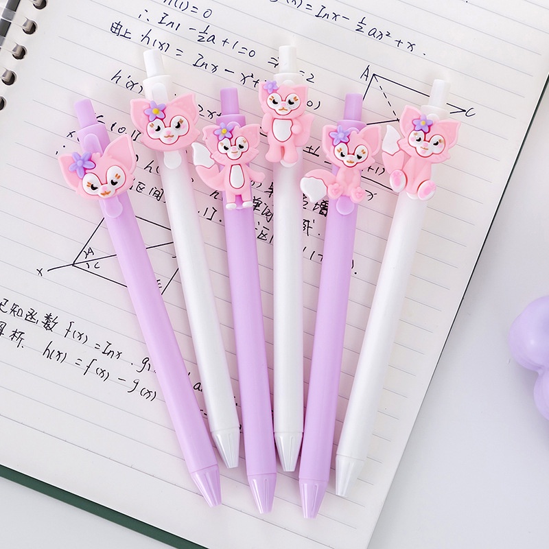 3 Bút Bi Bấm Mực Đen Cáo Hồng