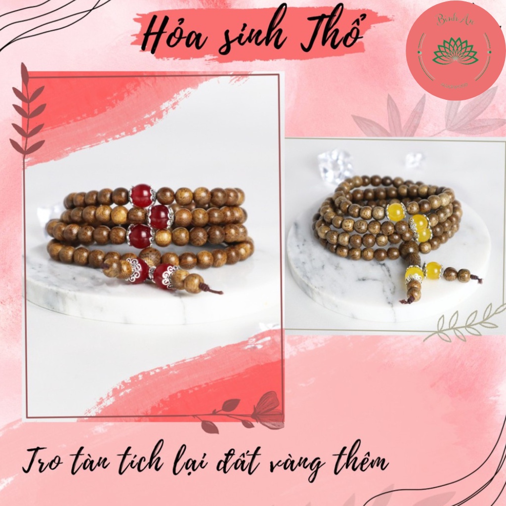 Vòng Tay Trầm Hương 108 Hạt - Ngũ Bảo Trợ Mệnh - Chuỗi Tràng Hạt 108 Mix Đá Theo Mệnh - Trầm Hương Bình An - FreeShip