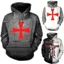 Hợp thời trang và bền bỉ Unisex Knights Templar Cosplay Áo thun in 3d Áo Hoodie thông thường