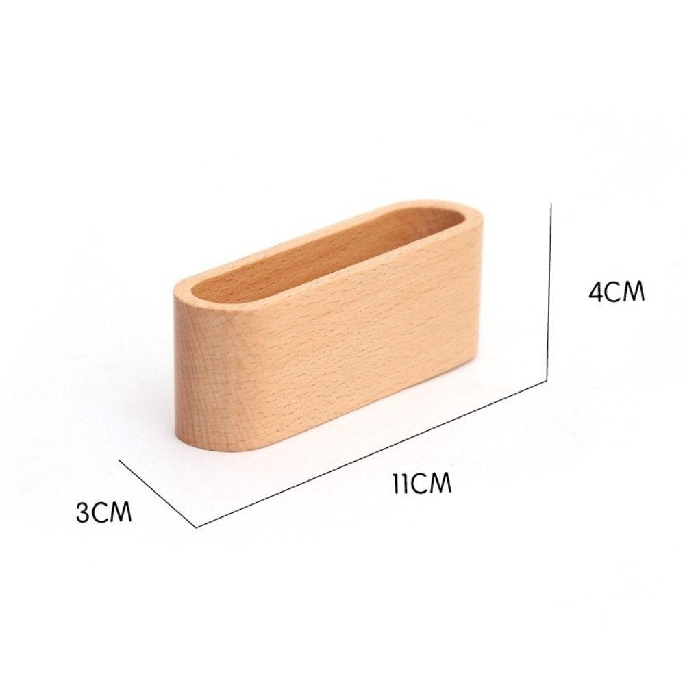 DELMER Hộp đựng danh thiếp bằng gỗ Văn phòng phẩm Lưu trữ máy tính để bàn Đồ dùng văn phòng tự nhiên Gỗ sồi Thẻ Stander