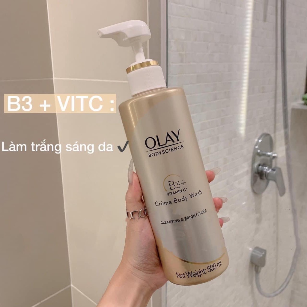 Ảnh Sữa Tắm OLAY B3+ Siêu Dưỡng Trắng Da, Cấp Ẩm Và Đàn Hồi 500ml (Bản Thái) 1