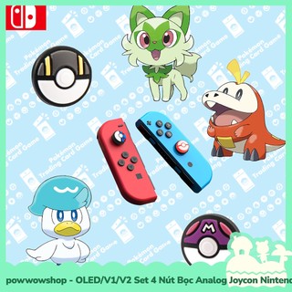 [Sẵn VN - Hỏa Tốc] Oled/V1/V2/Lite Set 4 Nút Bọc Analog Joycon Cho Máy Game Cầm Tay Nintendo Switch Mẫu Pok Scarlet & Vi