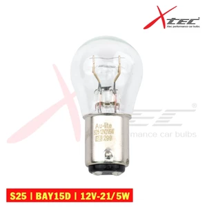 Combo 10 Bóng Đèn Tín Hiệu Sau 2 Tim Halogen Xtec Original Dùng Cho Xe Oto Xe Hơi S25 BAY15D 12V, 24V 21/5W (Màu Vàng)