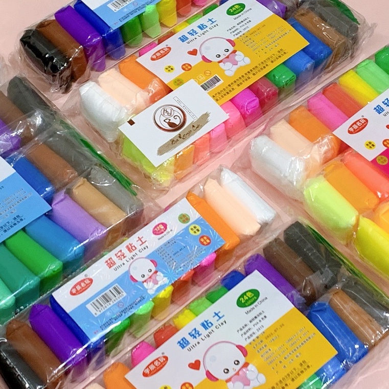 Đất sét siêu nhẹ tự khô Soft Clay bộ 12/24/36 màu | Shopee Việt Nam