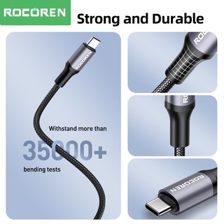 Cáp sạc nhanh Rocoren 240W USB Type C sang USB C PD 3.1 100W 5A Cáp sạc nhanh USBC Dây 2M cho MacBook Pro Laptop Xiaomi