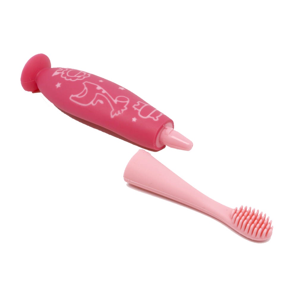Ảnh Bàn Chải Đánh Răng Silicon Cho Bé Marcus & Marcus, từ 2 tuổi - Hồng 3