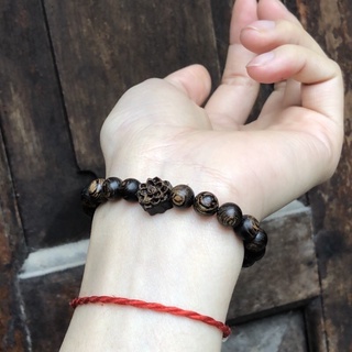 Vòng Tay Trầm Hương Sánh Chìm Nước Mix Charm Hoa Sen - Vòng Tay Phong Thủy - Size 7 8 10mm