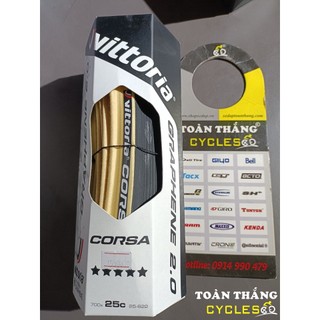 Vỏ xe đạp đua Vittoria Corsa 700x25C 320 TPI hông vàng(Chiếc)