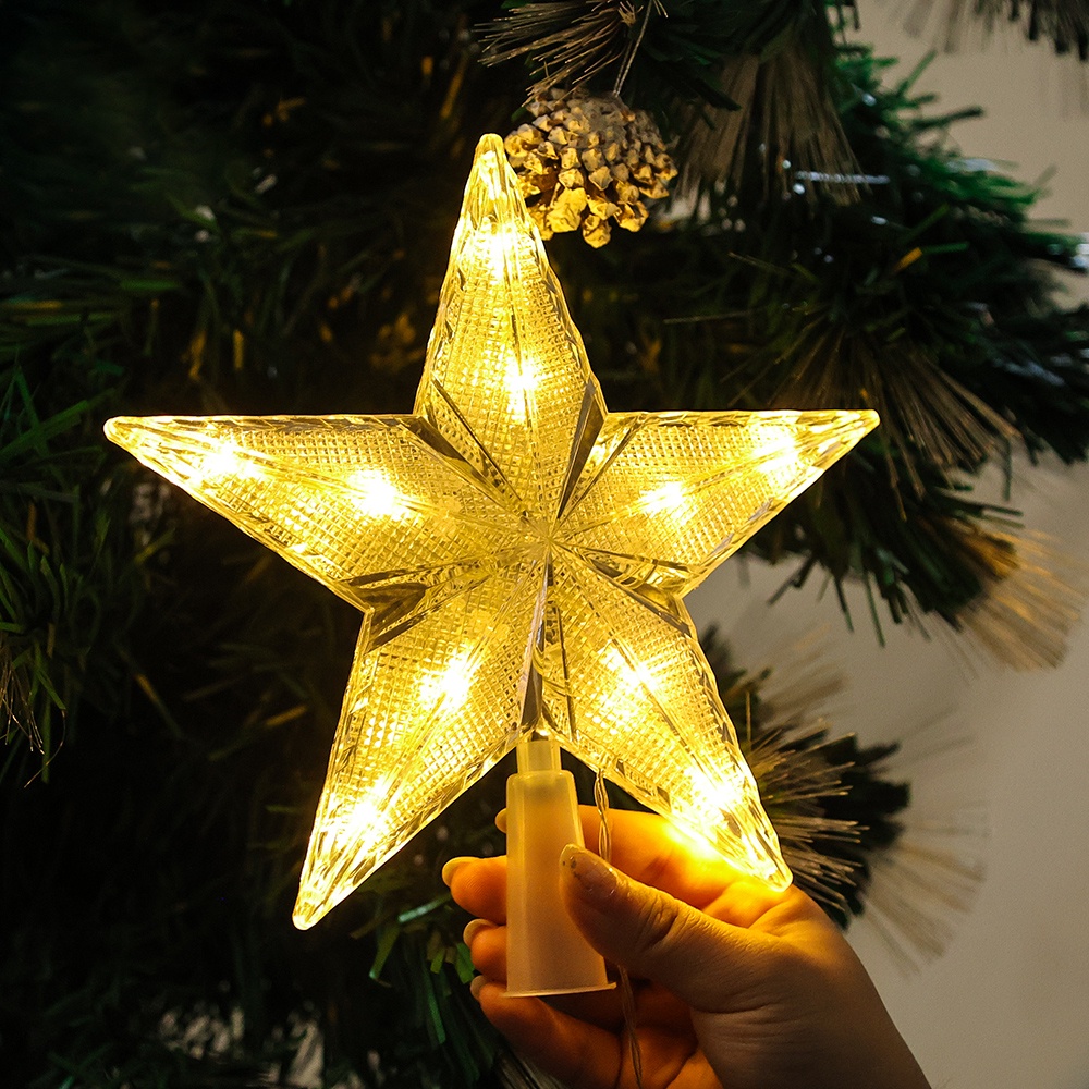 Đèn Led Hình Ngôi Sao Năm Mới Kích Thước 20cm Dùng Trang Trí Cây Thông Giáng Sinh