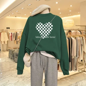 Áo Sweater Nam/Nữ HappyFamily Màu Xanh Rêu Hình Trái tim bdoot mader bemr Chất Nỉ Da Cá 100 Cao Cấp