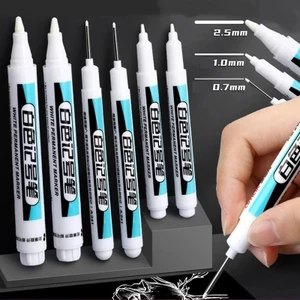 Bút Lông Màu Trắng Hai Đầu 0.7 / 1.0 / 2.5mm Khô Nhanh Chống Nước