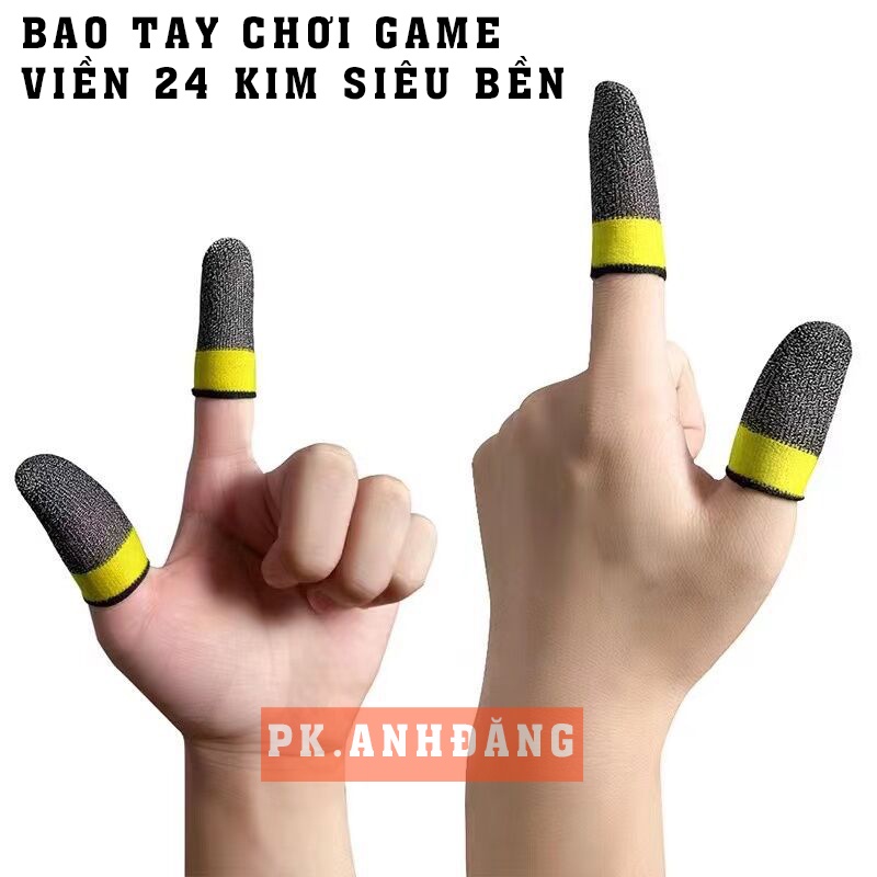 Bao Tay Chơi Game Sợi Bạc 24 Kim Viền Chống Xổ Chỉ Mới, Găng Tay Chống Mồ Hôi Siêu Nhạy