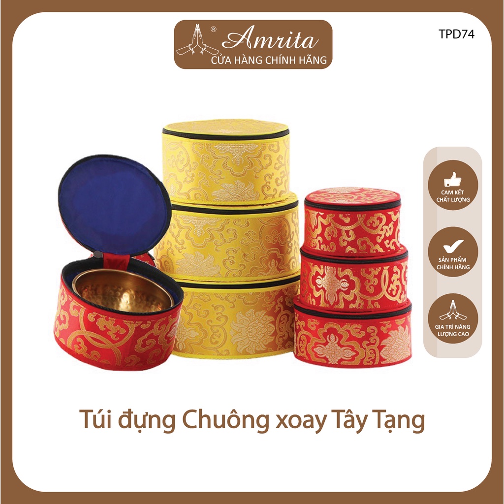 Túi đựng chuông bát xoay Tây Tạng - Túi đựng Chuông đồng - Túi đựng bát đồng xoay - Chuông Xoay Nepal
