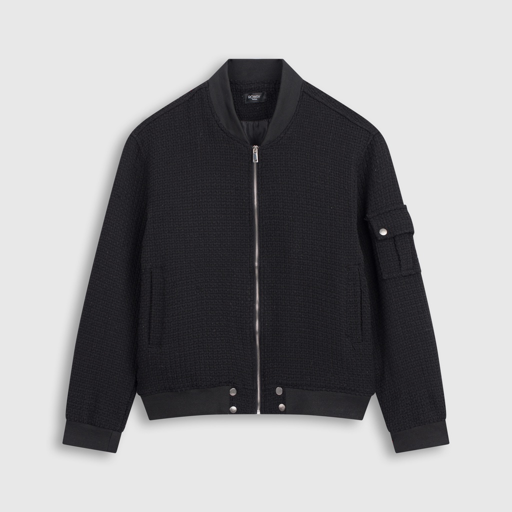 Áo khoác nam ROWAY, chất liệu dạ ép cao cấp | Bomber dạ tweed | Shopee ...